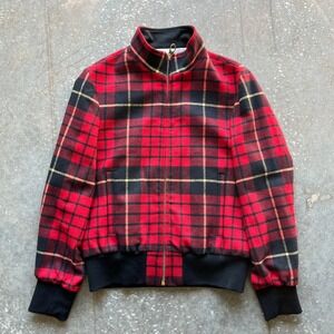 Brooks Brothers Black Fleece Thom Browne Red Plaid Wool Bomber Jacket BB2 Mens